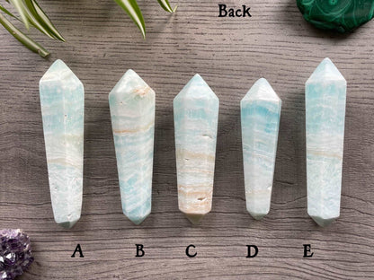 Caribbean Calcite Double-Terminated Crystal Wands back