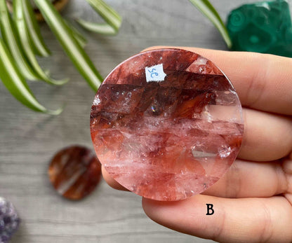 Fire Quartz Crystal Coin B Back