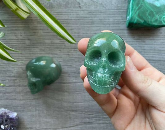 Green Aventurine Crystal Skull (5.5cm) - The Wandering Fox Emporium, Your Metaphysical Store