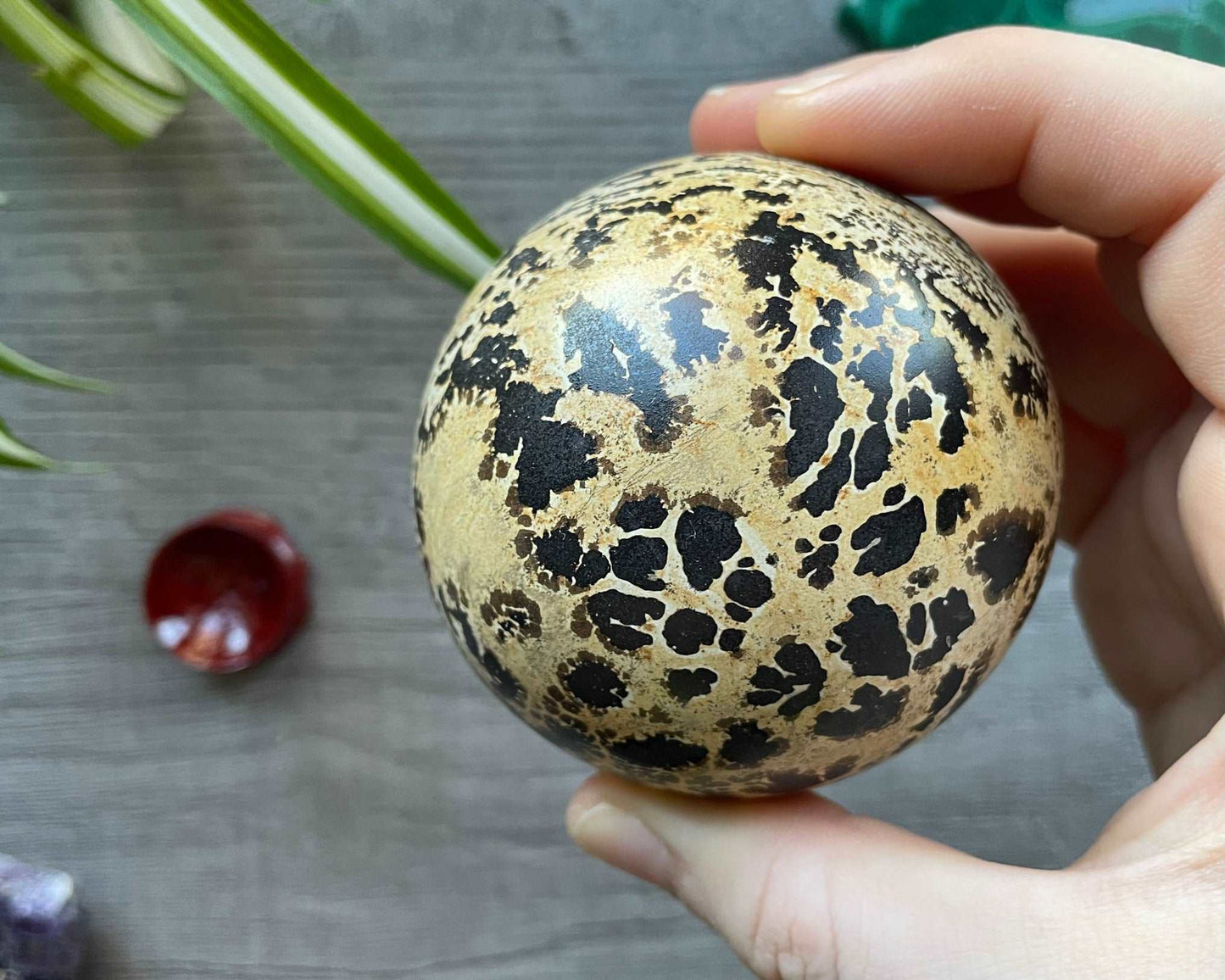 Chinese Painting Stone Sphere - 70mm - The Wandering Fox Emporium, Your Crystal Store side