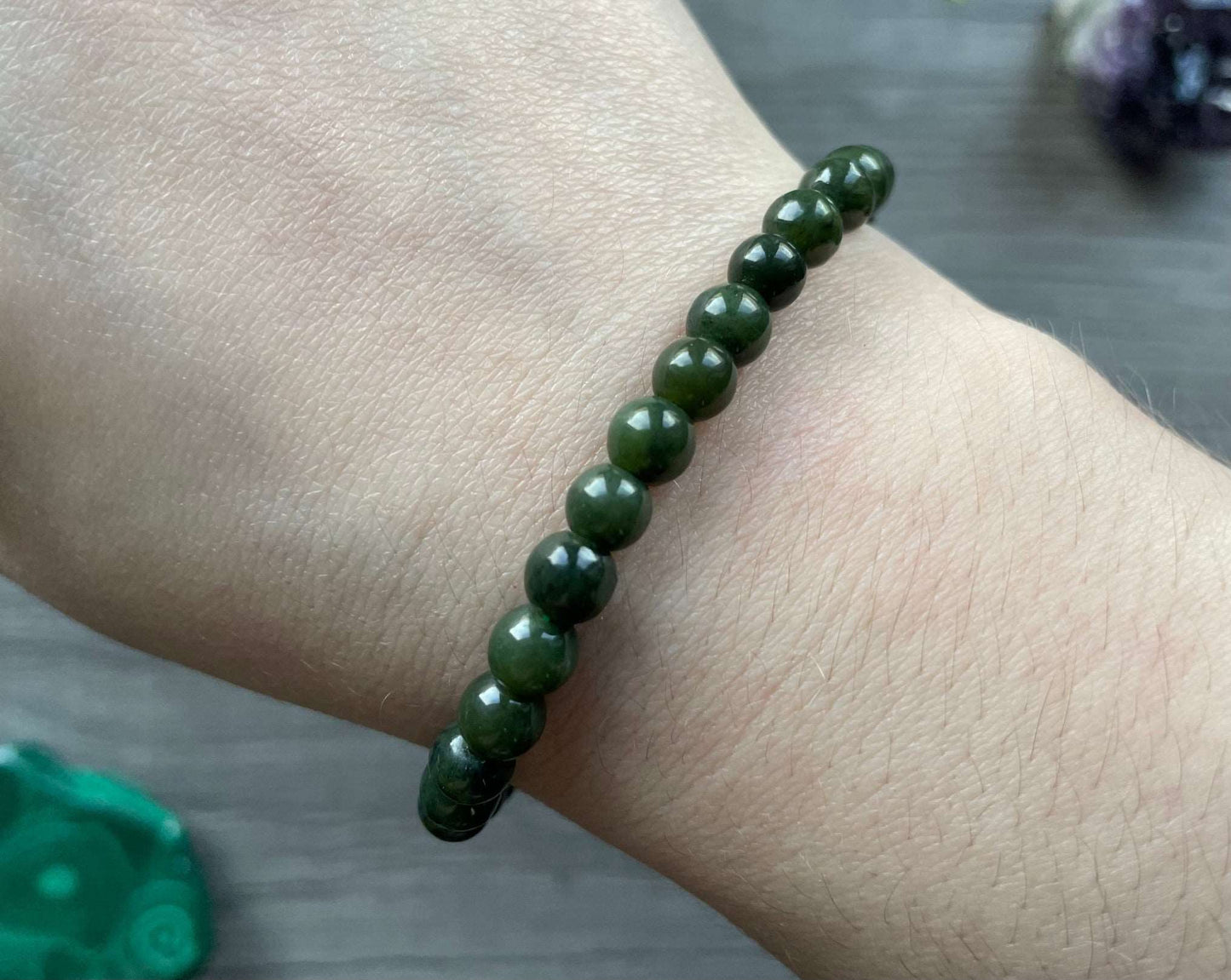 Genuine Canadian Jade Bracelet 6mm - The Wandering Fox Emporium, Your Crystal Store