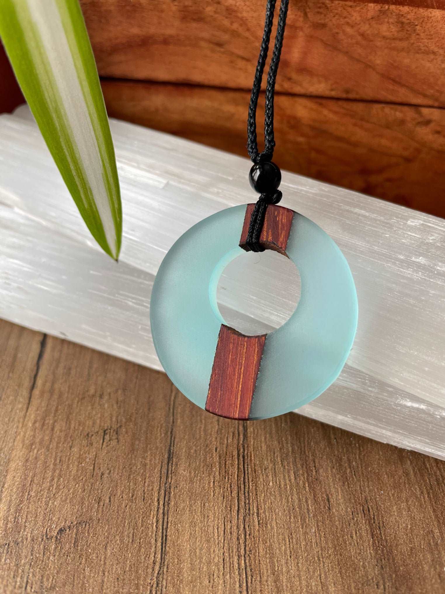 Blue Resin & Wood Necklace (Type E)