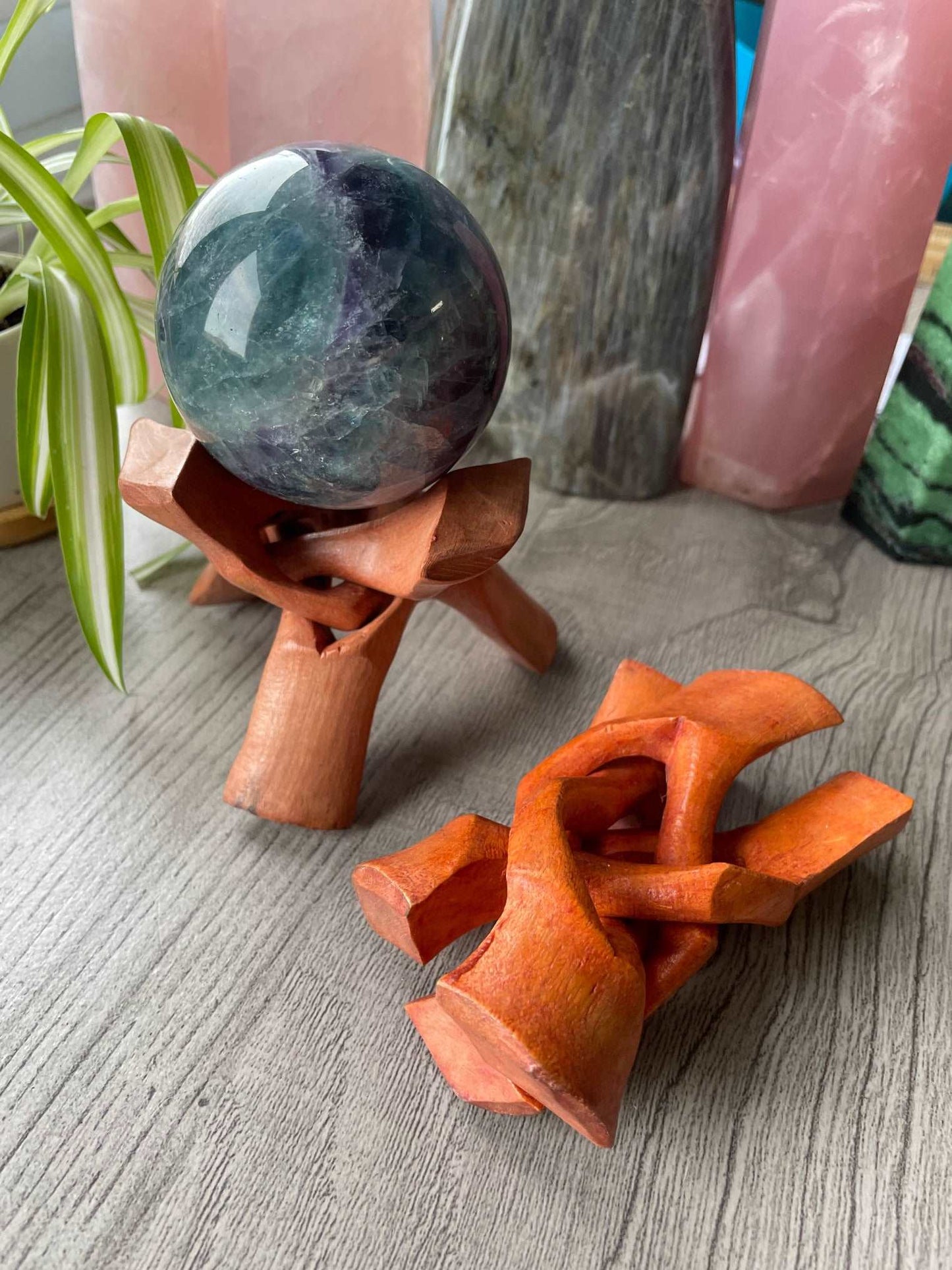 Folding Wooden Crystal Sphere Stand (Small) example