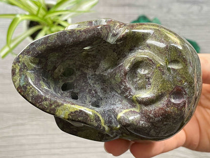 Dragon Bloodstone Crystal Skull .9kg - The Wandering Fox Emporium, Your Metaphysical Store back