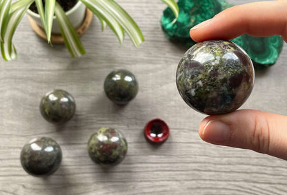 Dragon Bloodstone Mini Crystal Sphere 32-38mm back