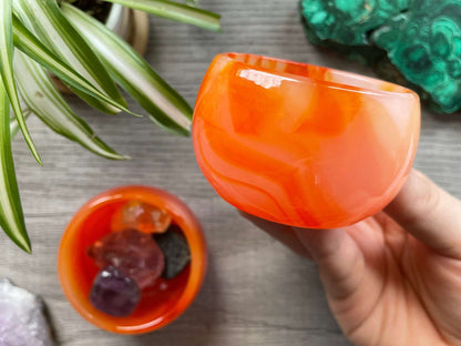 Faux Carnelian Glass Bowl close up