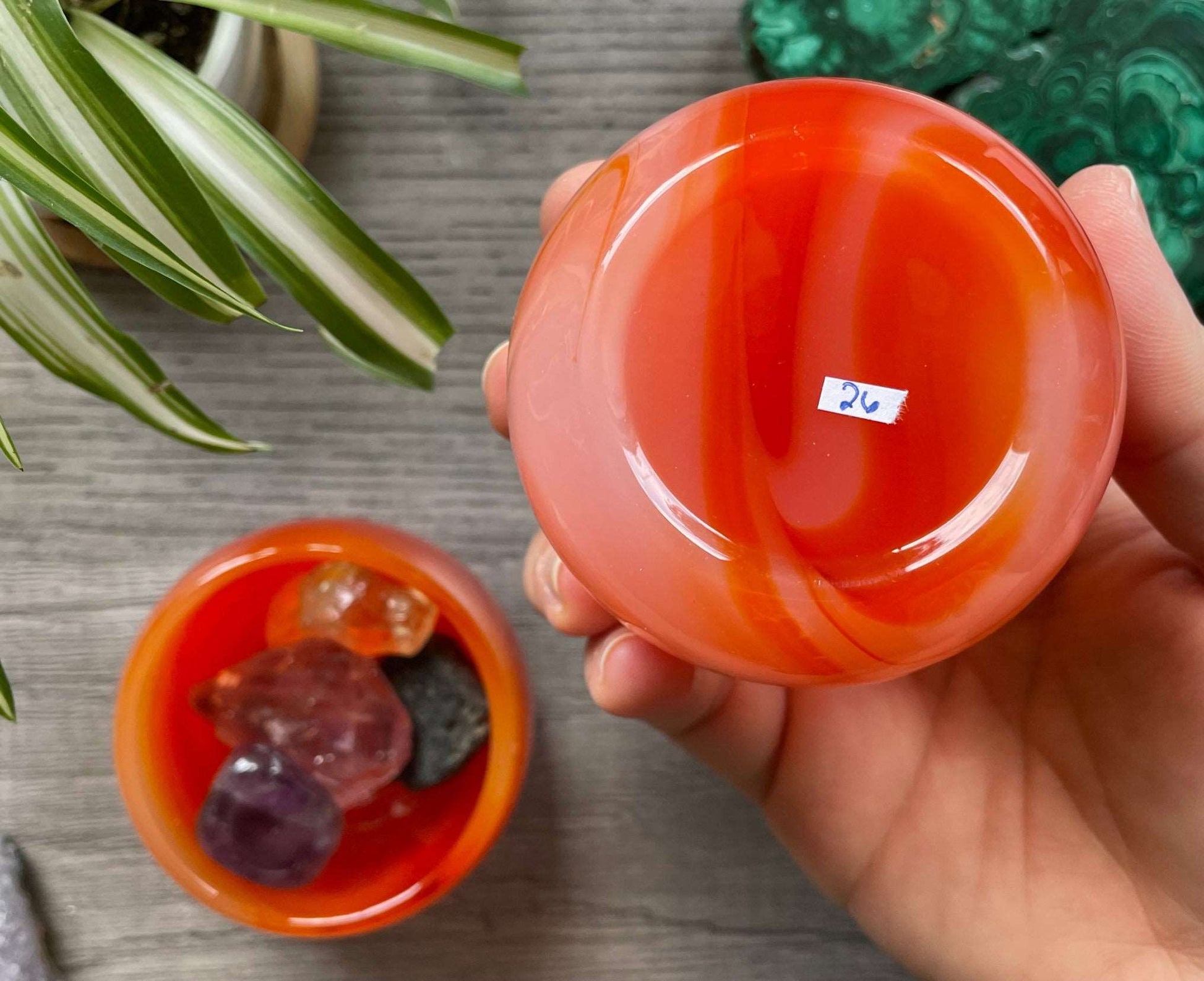 Faux Carnelian Glass Bowl bottom