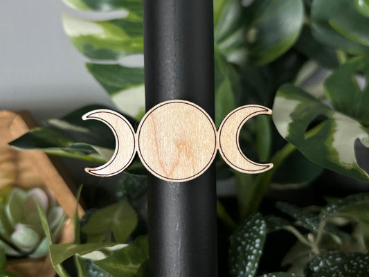 Triple Moon Wood Magnet 