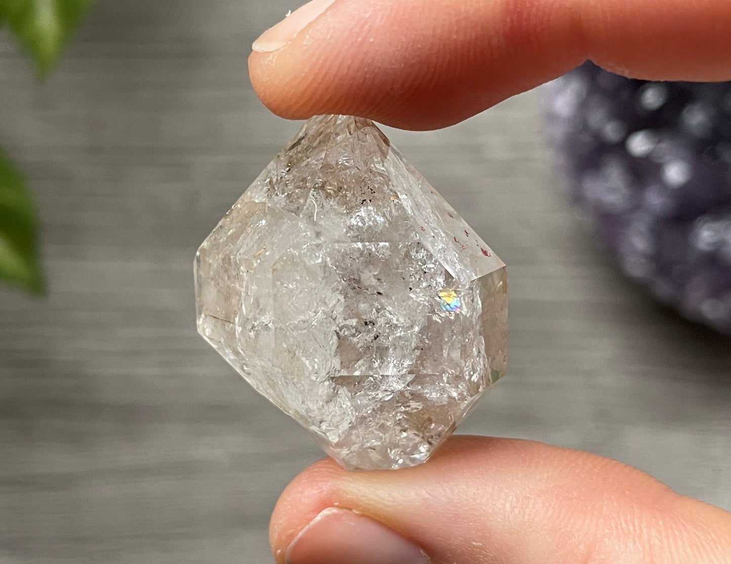 Herkimer Diamond Crystal with Hematite Inclusions (N)