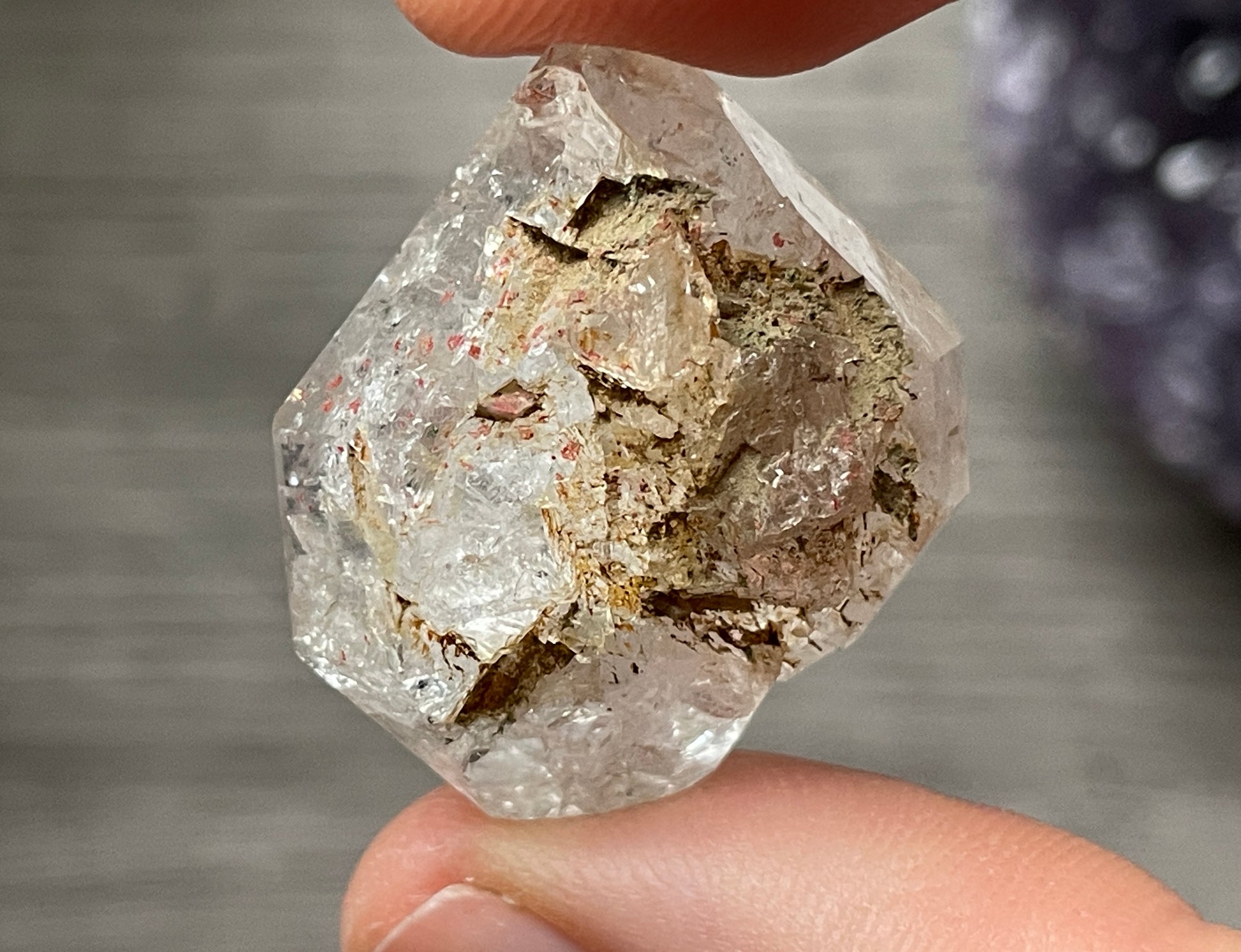 Herkimer Diamond Crystal with Hematite Inclusions (N) 3