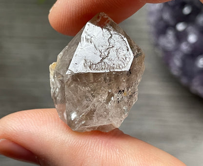 Herkimer Diamond Crystal with Anthraxolite Inclusions (#11)