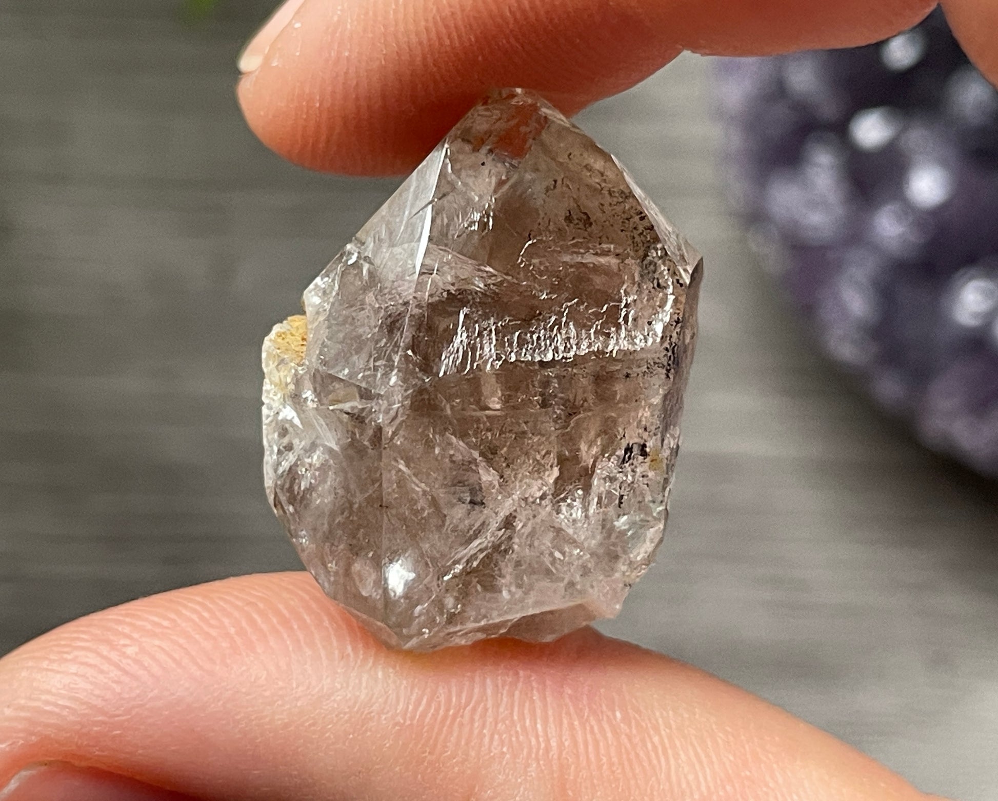 Herkimer Diamond Crystal with Anthraxolite Inclusions (#11) 4