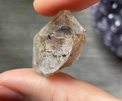 Herkimer Diamond Crystal with Anthraxolite Inclusions (#11) 3