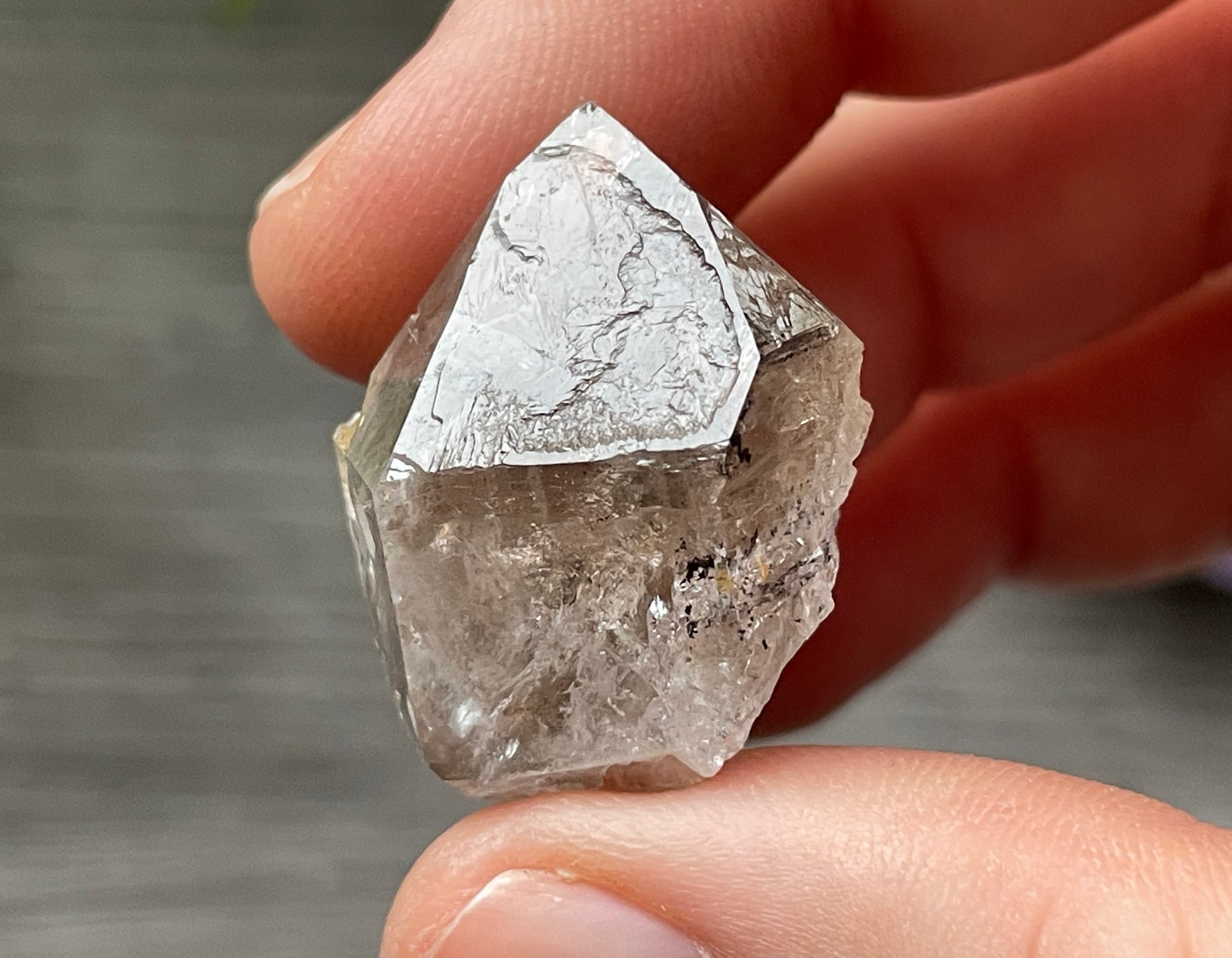 Herkimer Diamond Crystal with Anthraxolite Inclusions (#11) 2