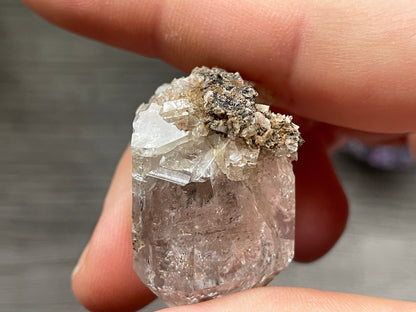 Herkimer Diamond Crystal with Anthraxolite & Mica Inclusions (#0) 3