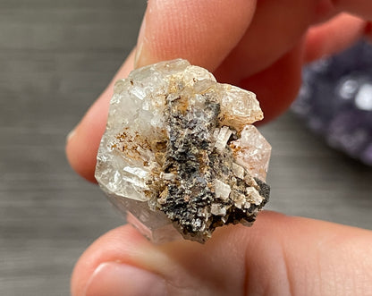 Herkimer Diamond Crystal with Anthraxolite & Mica Inclusions (#0) 5