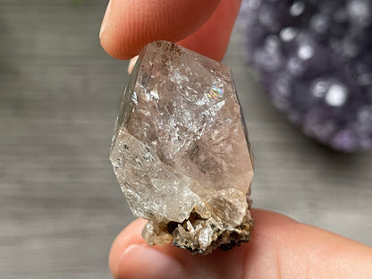 Herkimer Diamond Crystal with Anthraxolite & Mica Inclusions (#0) 9