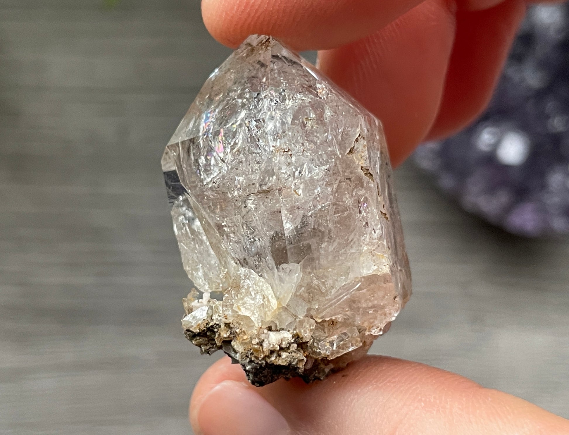 Herkimer Diamond Crystal with Anthraxolite & Mica Inclusions (#0) 11