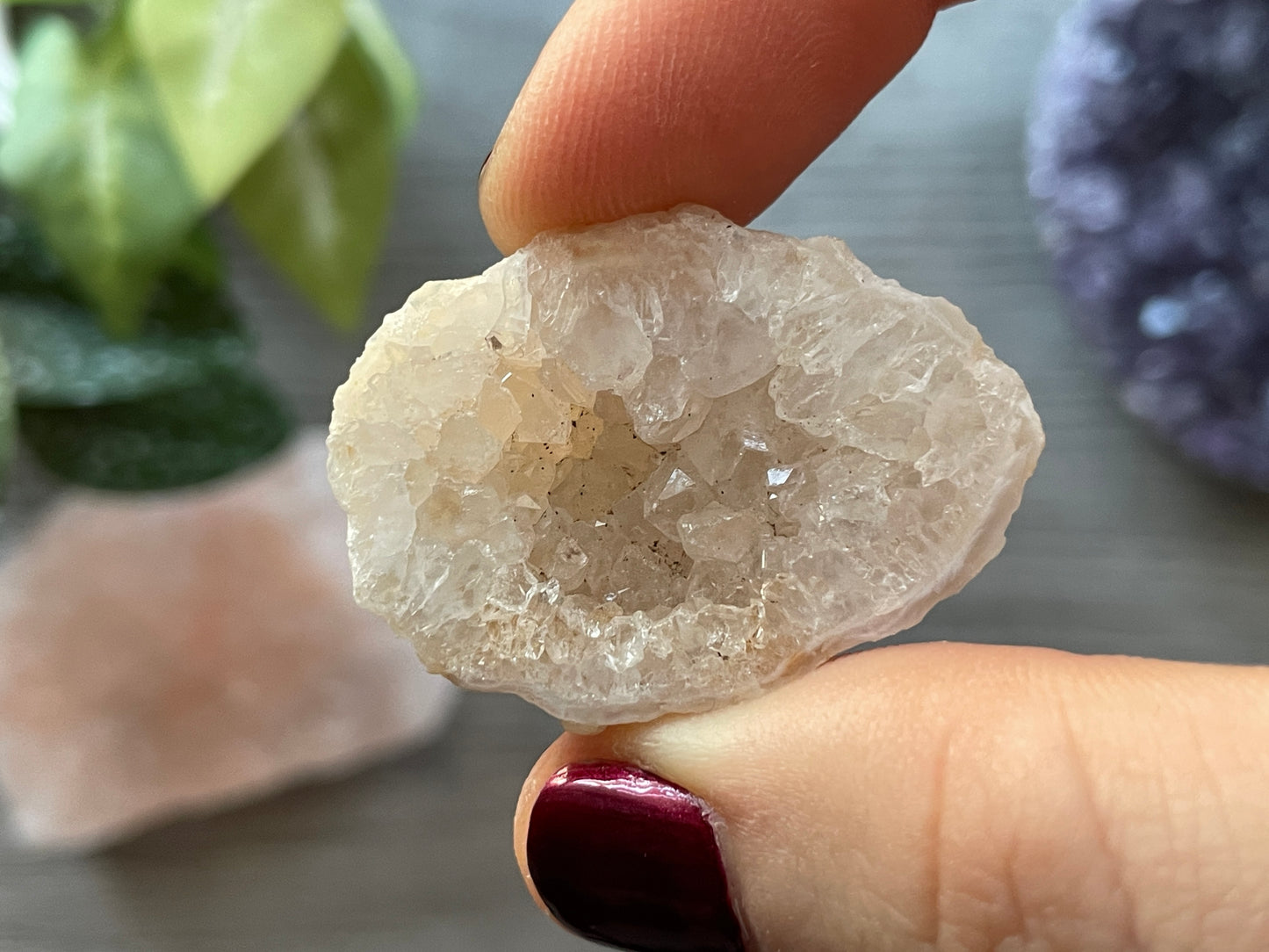 Natural Mini Oco Geode Crystal - W top