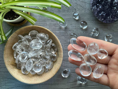 Clear Quartz Tumbled Stone close up