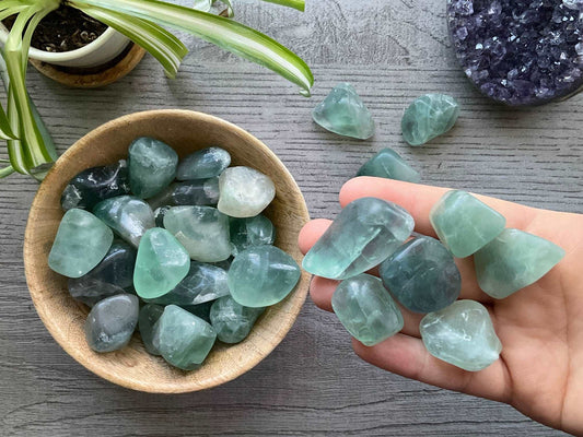 Fluorite Tumbled Stone close up