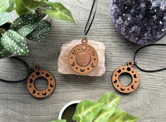 Mahogany Moon Phases Necklace