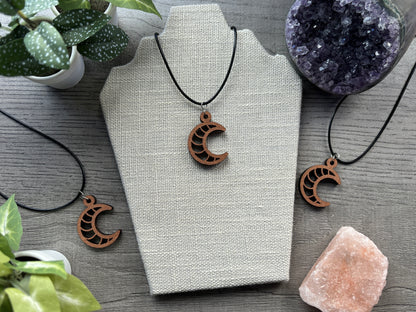 Mahogany Moon Necklace close up