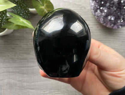 Black Obsidian Crystal Skull (E) - The Wandering Fox Emporium, Your Crystal Store back