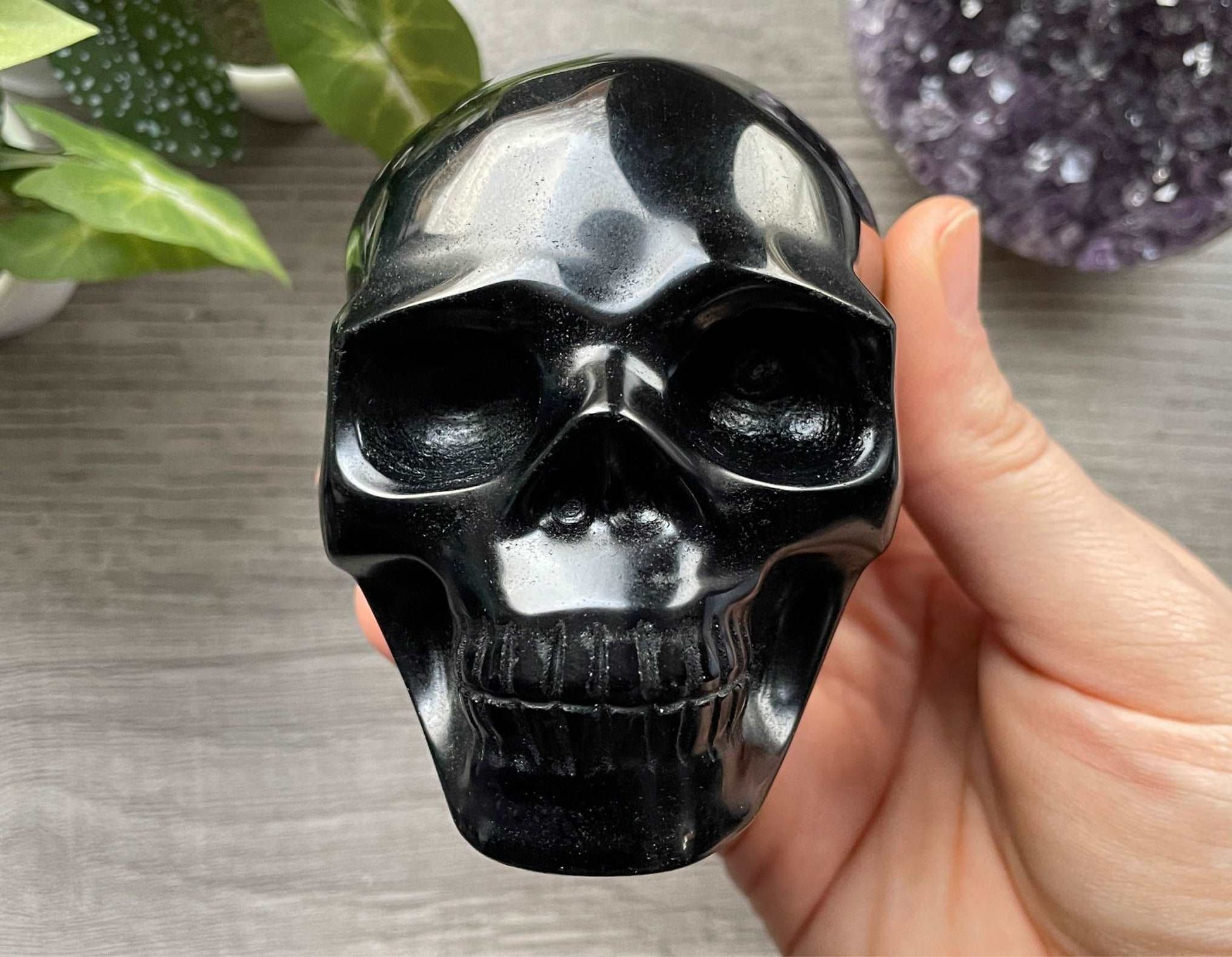 Black Obsidian Crystal Skull (F) - The Wandering Fox Emporium, Your Metaphysical Store front