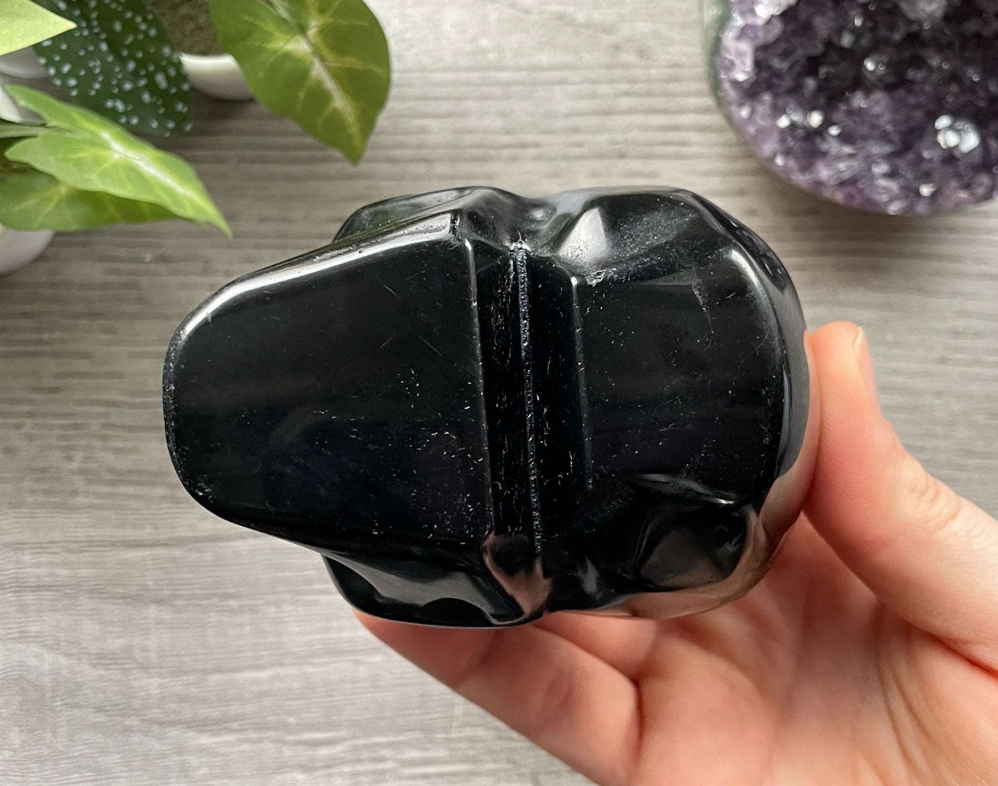 Black Obsidian Crystal Skull (F) - The Wandering Fox Emporium, Your Metaphysical Store bottom