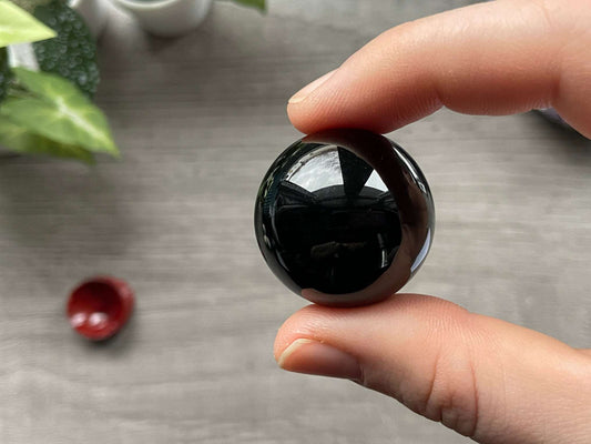 Black Obsidian Crystal Sphere - 30mm