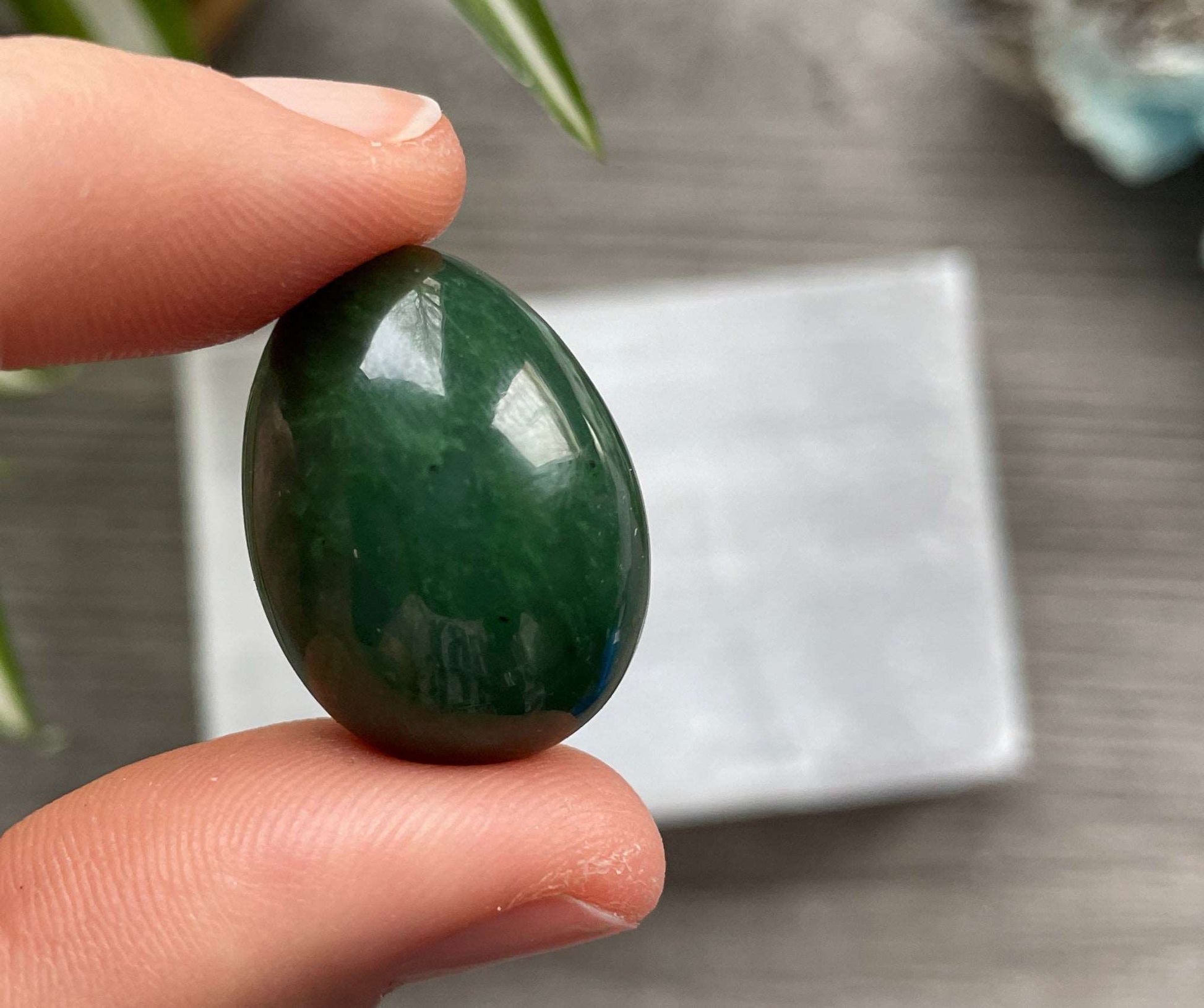 Genuine Canadian Jade Mini Egg (2.75cm) B - The Wandering Fox Emporium, Your Crystal Store