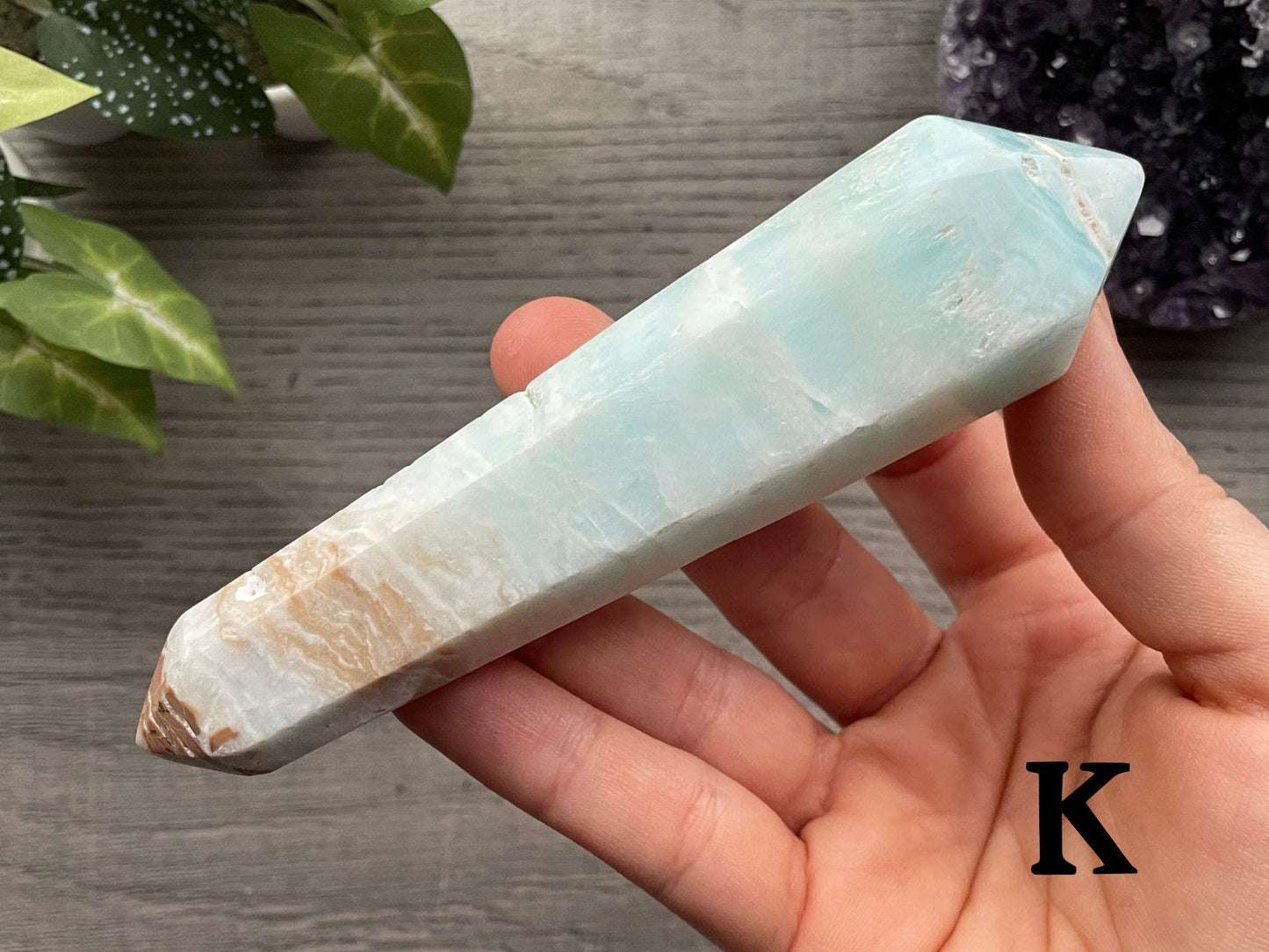 Caribbean Calcite Double-Terminated Crystal Wands back K