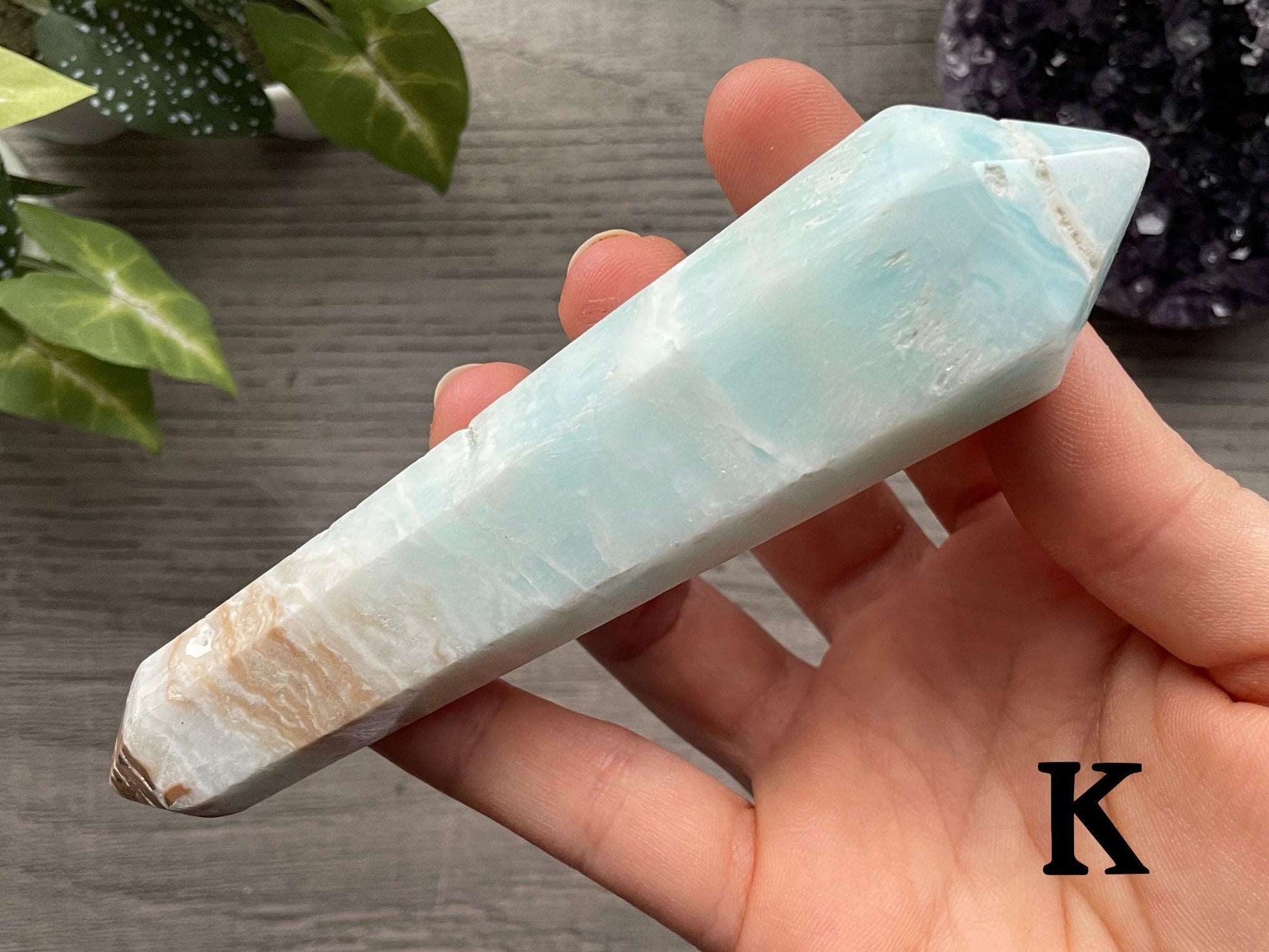 Caribbean Calcite Double-Terminated Crystal Wands side K