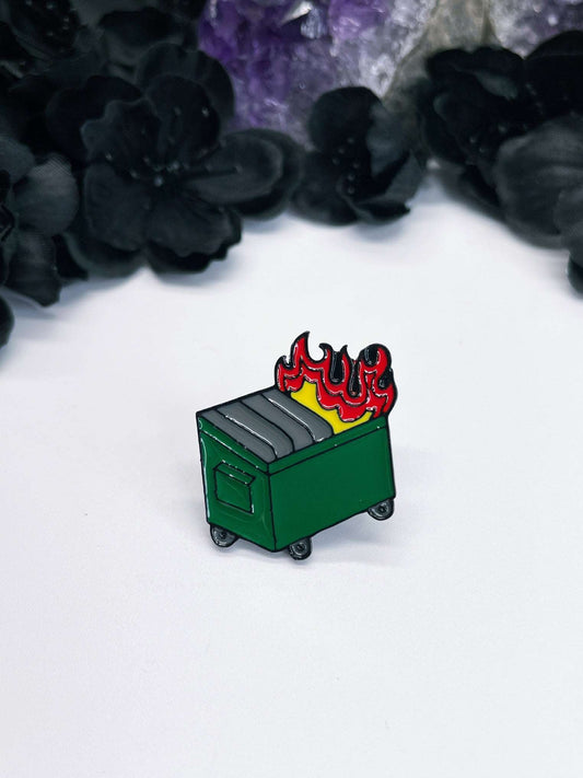 Dumpster Fire Enamel Pin