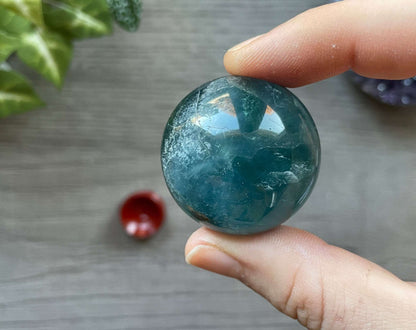 Blue Fluorite Mini Sphere 36mm - The Wandering Fox Emporium, Your Crystal Store top