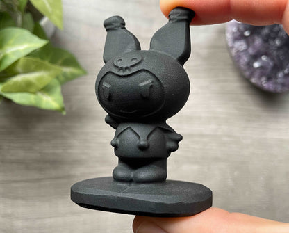 Black Obsidian Kuromi Crystal Carving, side