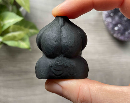 Black Obsidian Bulbasaur Crystal Carving, back