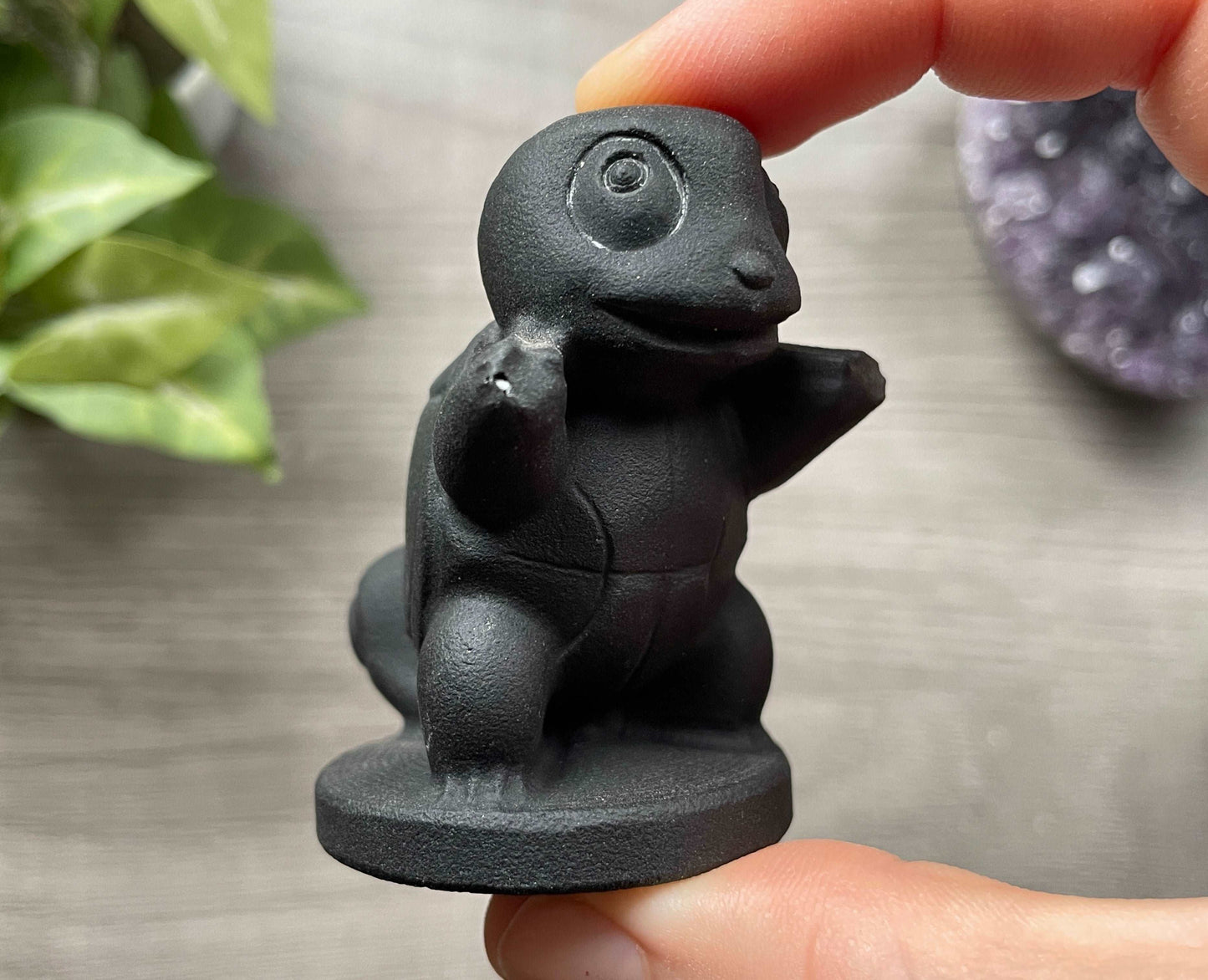 Black Obsidian Squirtle Crystal Carving (B), side 4