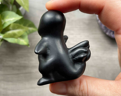 Black Obsidian Charmander Crystal Carving, side 2