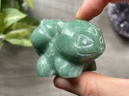 Green Aventurine Bulbasaur (A) Crystal Carving, side 4