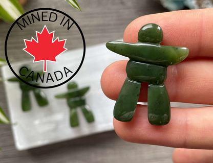 Genuine Canadian Jade Inukshuk Magnet Crystal Carving