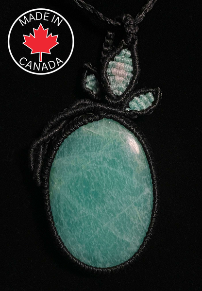 Amazonite Macramé Necklace (Twisted Nightshade Jewellery) - The Wandering Fox Emporium, Your Crystal Store