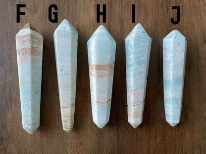 Caribbean Calcite Double-Terminated Crystal Wands front