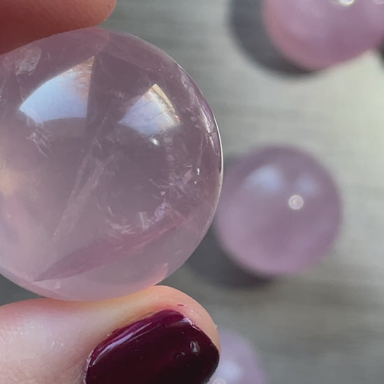 Star Rose Quartz Mini Sphere / Marble video