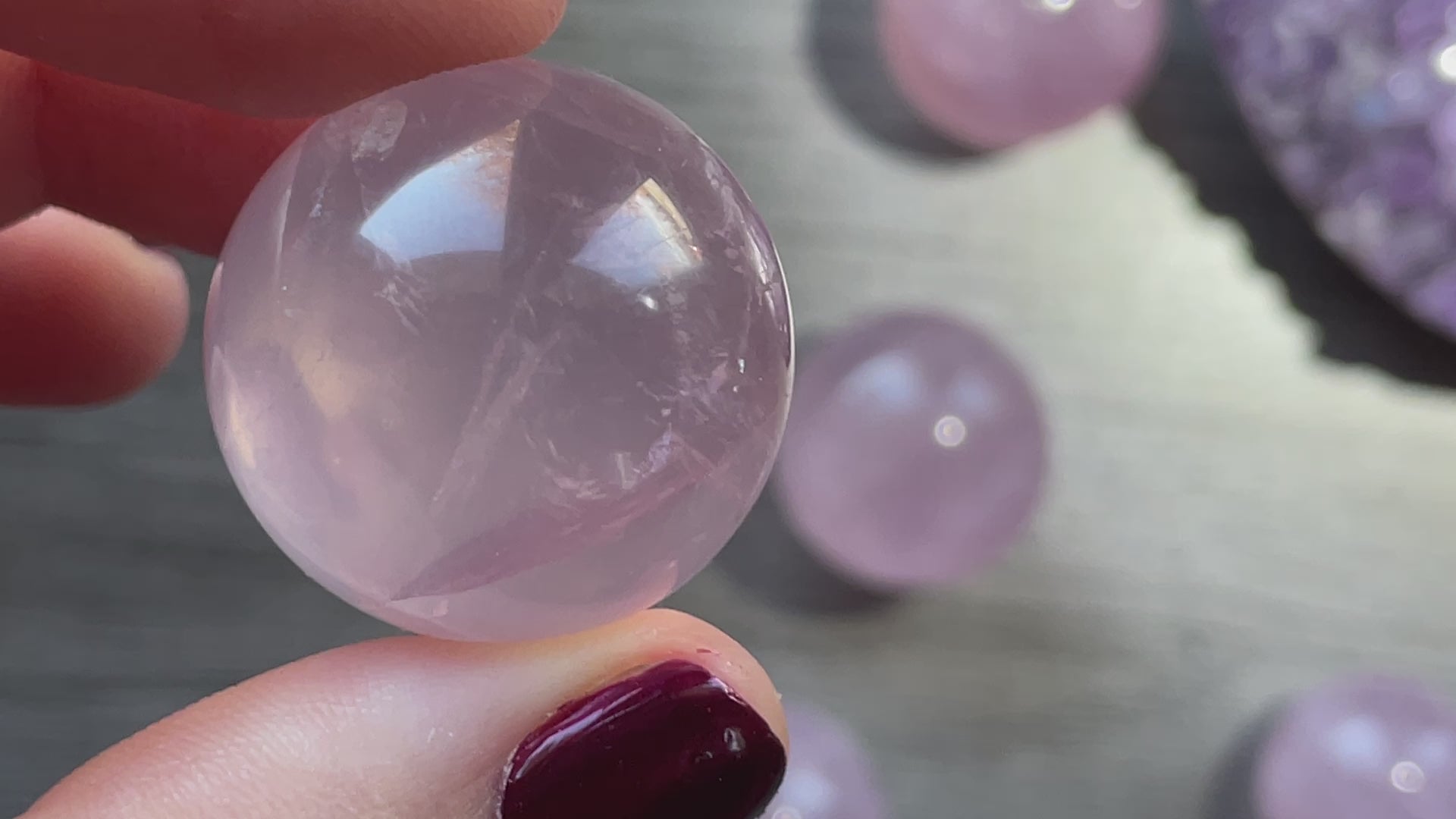 Star Rose Quartz Mini Sphere / Marble video