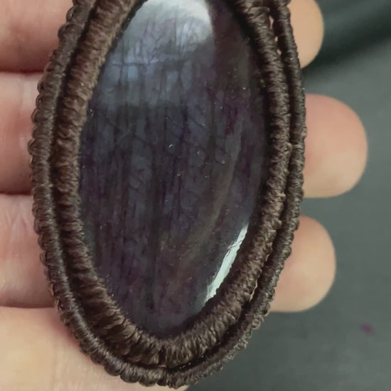 Purple Labradorite Macramé Necklace (Twisted Nightshade Jewellery) - The Wandering Fox Emporium, Your Crystal Store video