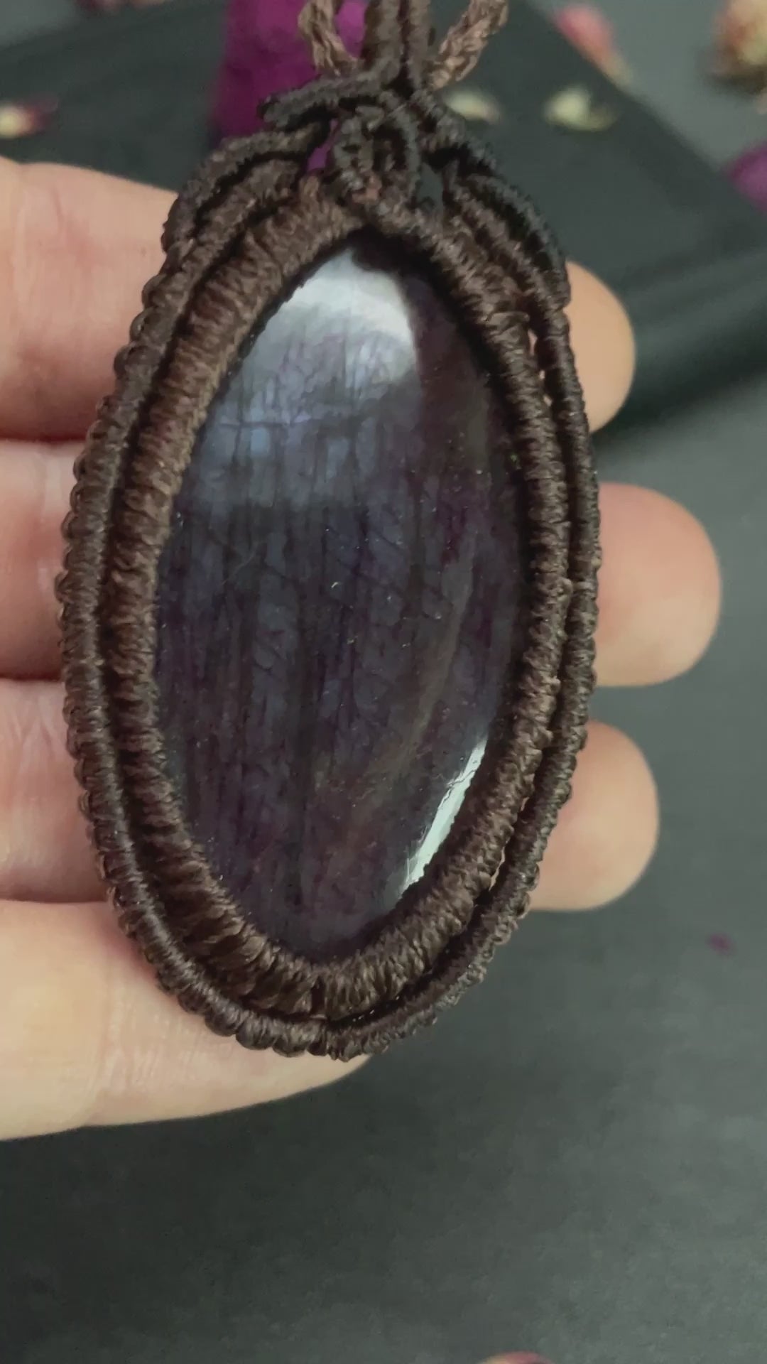 Purple Labradorite Macramé Necklace (Twisted Nightshade Jewellery) - The Wandering Fox Emporium, Your Crystal Store video