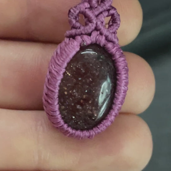 Strawberry Quartz Pink Macramé Necklace (Twisted Nightshade Jewellery) - The Wandering Fox Emporium, Your Crystal Store video