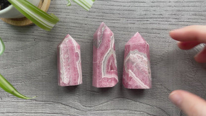 Rhodochrosite Crystal Points video